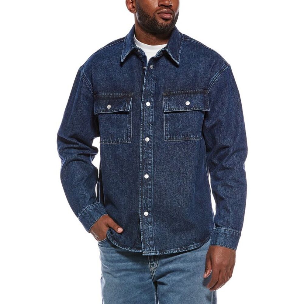 Frame Denim Mens Denim Shirt, Blue